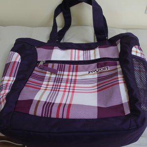 Jansport Ella Tote Core Series Purple Plaid